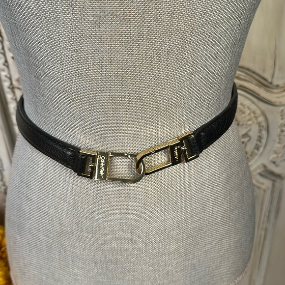 Calvin Klein Back Pebbled Genuine Leather with Gold Hardware Accent Belt XL - Picture 1 of 5